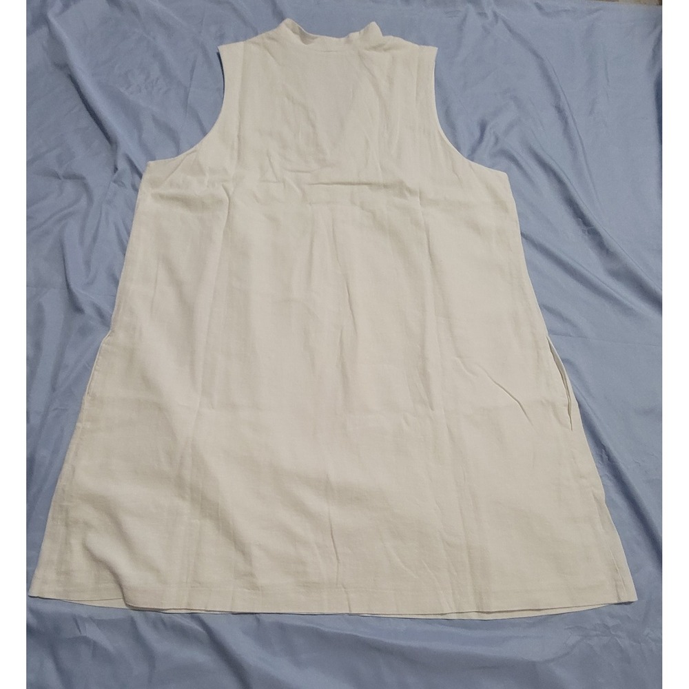 Tommy Bahama Two Palms White Linen Sleeveless Shift Dress V-Neck XL Pockets - Picture 8 of 11